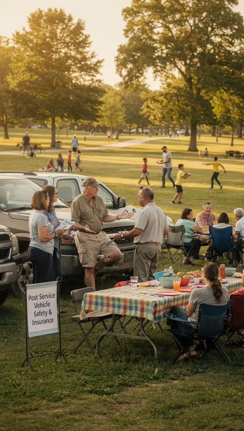 Żołnierz przeglądający dokumenty dotyczące ubezpieczenia samochodu w biurze.